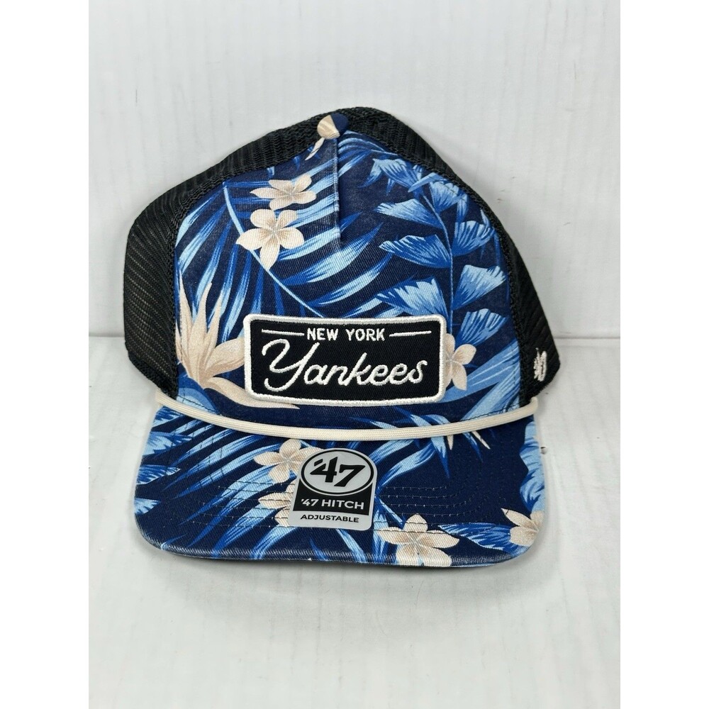 Men's '47 Navy New York Yankees Tropicalia Trucker Hitch Adjustable Hat Cap NEW